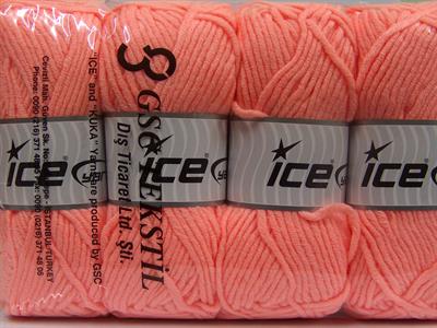 4x100gr. MERINO CHUNKY Akrilik, Merino Yün Açık Somon Lüks, Merinos, Kışlık, Yün, Kalın