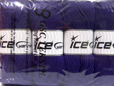 4x100gr. MERINO CHUNKY Akrilik, Merino Yün Mor Lüks, Merinos, Kışlık, Yün, Kalın