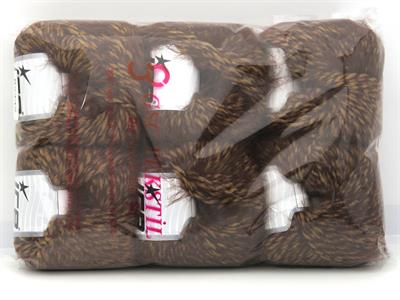 6x50gr. MERINO FUR  Kahverengi Lüks, Merinos, Kışlık, Yün