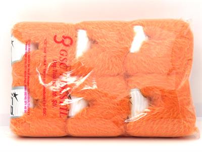 Lot of 6 Skeins Ice Yarns MERINO FUR (40% Superwash Merino Wool) Yarn Orange