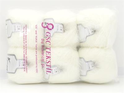 6x50gr. MERINO FUR  Beyaz Lüks, Merinos, Kışlık, Yün