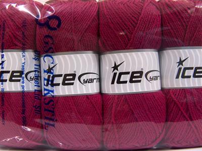 4x100gr. MERINO GOLD LIGHT Akrilik, Merino Yün Koyu Fuşya Lüks, Merinos, Kışlık