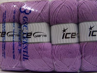 4x100gr. MERINO GOLD LIGHT Akrilik, Merino Yün Açık Lila Lüks, Merinos, Kışlık