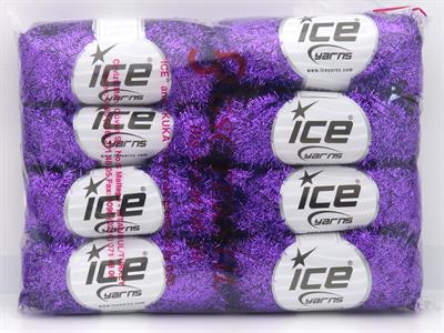 8x25gr. METALLIC GLITZ 25GR Metalik Simli Mor Metalik Simli, Kışlık, Çok İnce, Yazlık İplikler