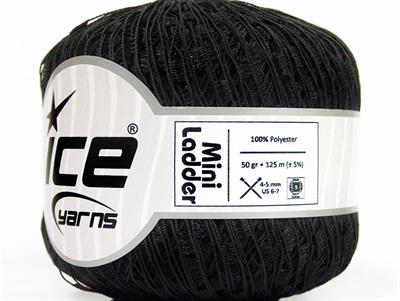 6x50gr. MINI LADDER  Siyah Merdiven, Şerit, Yazlık İplikler, Kalın