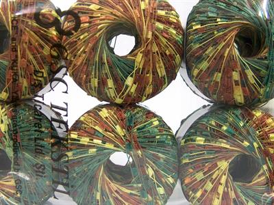 6x50gr. MINI LADDER  Kahverengi Tonları, Yeşil Tonları Merdiven, Şerit, Yazlık İplikler, Kalın