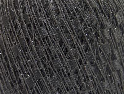 6x50gr. MINI LADDER GLITZ Simli Siyah Metalik Simli, Merdiven, Şerit, Yazlık İplikler, Kalın