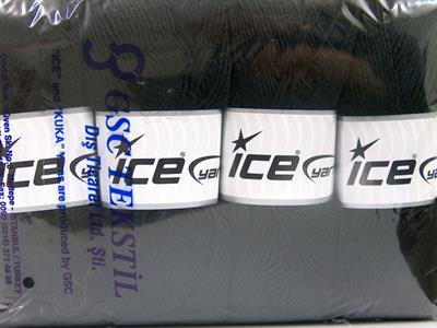 Lot of 4 x 100gr Skeins Ice Yarns MIRAGE (50% Wool) Hand Knitting Yarn Black