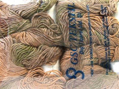 Lot of 4 x 100gr Skeins Ice Yarns MIRAGE COLOR (50% Wool) Yarn Brown Shades Camel Khaki