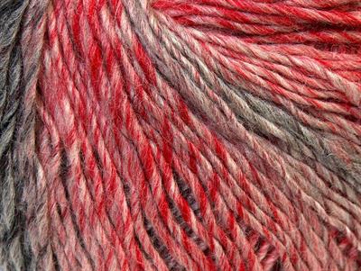Lot of 4 x 100gr Skeins Ice Yarns MIRAGE COLOR (50% Wool) Yarn Red Grey Pink
