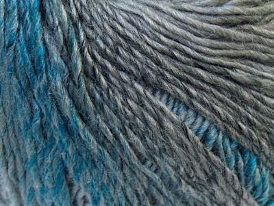 Lot of 4 x 100gr Skeins Ice Yarns MIRAGE COLOR (50% Wool) Yarn Grey Shades Turquoise
