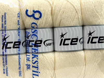 Lot of 4 x 100gr Skeins Ice Yarns MIRAGE (50% Wool) Hand Knitting Yarn Cream