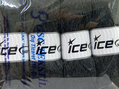 Lot of 4 x 100gr Skeins Ice Yarns MIRAGE (50% Wool) Yarn Dark Grey