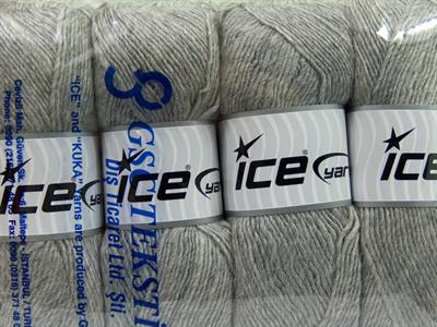Lot of 4 x 100gr Skeins Ice Yarns MIRAGE (50% Wool) Yarn Light Grey