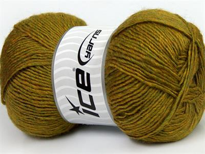 Lot of 4 x 100gr Skeins Ice Yarns MIRAGE (50% Wool) Yarn Olive Green Melange