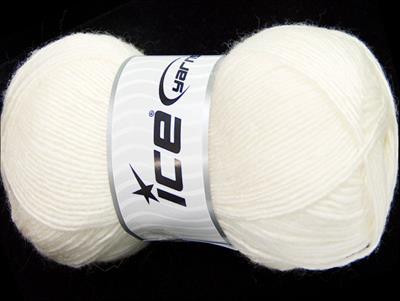 Lot of 4 x 100gr Skeins Ice Yarns MIRAGE (50% Wool) Hand Knitting Yarn White