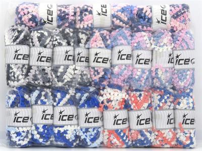 Lot of 20 x 100gr Skeins Ice Yarns Boucleron Chain Yarns MIXED LOT Yarn Mixed Lot