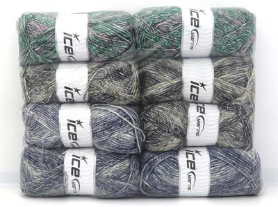 1200 gr ICE YARNS Winter Yarns MIXED LOT (20% Wool) Yarn Multicolor