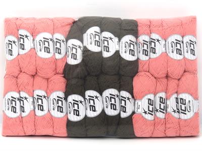 Lot of 24 Skeins Ice Yarns Fettuccia Fine Yarns MIXED LOT Yarn Multicolor