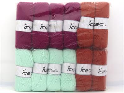 Lot of 12 x 100gr Skeins Ice Yarns Acrylic Yarns MIXED LOT Yarn Multicolor