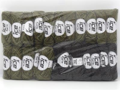 Lot of 24 Skeins Ice Yarns Viscose Shine Bulky Yarns - Violino Yarns MIXED LOT Yarn Multicolor