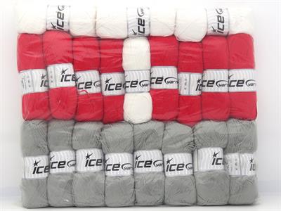 Lot of 20 x 100gr Skeins Ice Yarns Cotton Acrylic Yarns MIXED LOT (50% Cotton) Yarn Multicolor