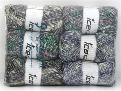 900 gr ICE YARNS Winter Yarns MIXED LOT (20% Wool) Hand Knitting Yarn Multicolor