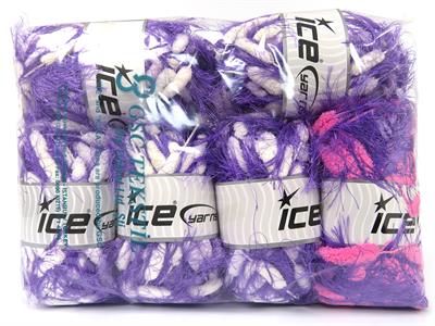 1080 gr ICE YARNS Cocoon Eyelash Yarns MIXED LOT (60% MicroFiber) Yarn Multicolor