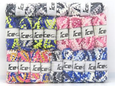 Lot of 20 x 100gr Skeins Ice Yarns Boucleron Chain Yarns MIXED LOT Yarn Mixed Lot