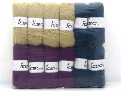 Lot of 12 x 100gr Skeins Ice Yarns Acrylic Yarns MIXED LOT Yarn Multicolor