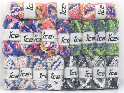 Lot of 20 x 100gr Skeins Ice Yarns Boucleron Chain Yarns MIXED LOT Yarn Mixed Lot