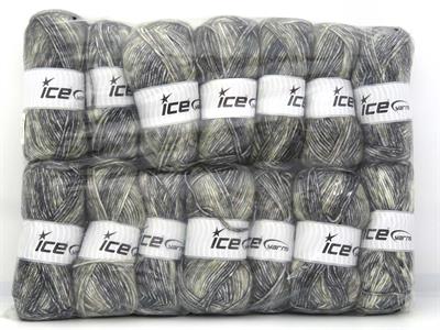 2000 gr ICE YARNS Winter Yarns MIXED LOT (20% Wool) Yarn Multicolor