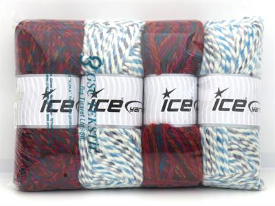 800 gr ICE YARNS Puzzle Wool Chunky Yarns MIXED LOT (35% Wool) Yarn Multicolor
