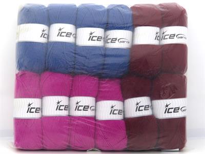 Lot of 12 x 100gr Skeins Ice Yarns Acrylic Yarns MIXED LOT Yarn Multicolor