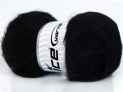 Lot of 4 x 100gr Skeins Ice Yarns MOHAIR CLASSIC (30% Mohair 25% Wool) Yarn Black