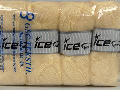 Lot of 4 x 100gr Skeins Ice Yarns MOHAIR CLASSIC (30% Mohair 25% Wool) Yarn Cream