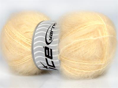 Lot of 4 x 100gr Skeins Ice Yarns MOHAIR CLASSIC (30% Mohair 25% Wool) Yarn Cream
