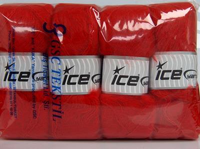 Lot of 4 x 100gr Skeins Ice Yarns MOHAIR CLASSIC (30% Mohair 25% Wool) Yarn Red