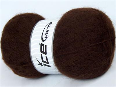 Lot of 4 x 100gr Skeins Ice Yarns MOHAIR PASTEL (10% Mohair 15% Wool) Yarn Dark Brown