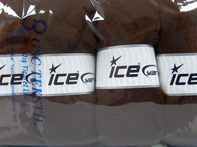 Lot of 4 x 100gr Skeins Ice Yarns MOHAIR PASTEL (10% Mohair 15% Wool) Yarn Dark Brown