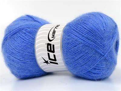 4x100gr. MOHAIR PASTEL Tiftik, Yün, Premium Akrilik Açık Mavi Kışlık, Tiftik, Batik Desenli
