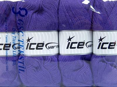 Lot of 4 x 100gr Skeins Ice Yarns MOHAIR PASTEL (10% Mohair 15% Wool) Yarn Lilac