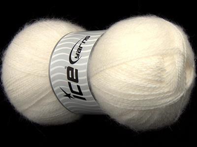 Lot of 4 x 100gr Skeins Ice Yarns MOHAIR PASTEL (10% Mohair 15% Wool) Yarn White