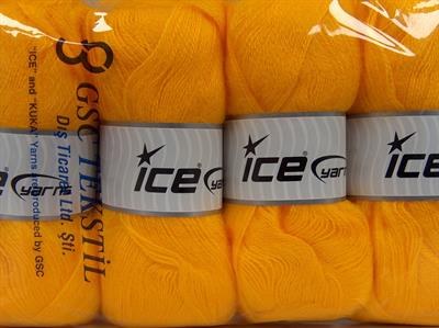 Lot of 4 x 100gr Skeins Ice Yarns MOHAIR PASTEL (10% Mohair 15% Wool) Yarn Yellow