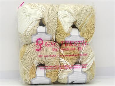 4x100gr. MONA LISA Pamuk Krem Tonları Bebe, Yazlık İplikler, Pamuk, %100 Pamuk