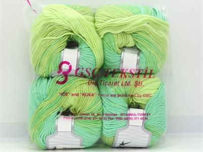 4x100gr. MONA LISA Pamuk Yeşil Tonları Bebe, Yazlık İplikler, Pamuk, %100 Pamuk