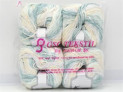 4x100gr. MONA LISA Pamuk Yeşil, Beyaz, Krem Tonları Bebe, Yazlık İplikler, Pamuk, %100 Pamuk