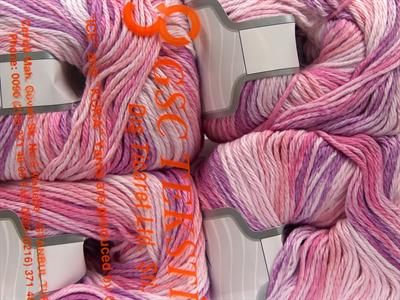 4x100gr. MONA LISA Pamuk Beyaz, Leylak Tonları, Pembe tonları Bebe, Yazlık İplikler, Pamuk, %100 Pamuk