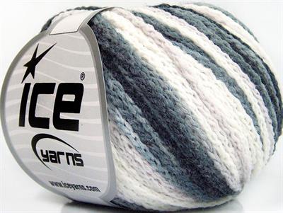 8x50gr. MONACO Akrilik Siyah, Beyaz, Gri Kışlık, Düz iplikler, Batik Desenli, Worsted, Zincir