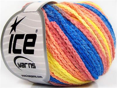 8x50gr. MONACO Akrilik Mavi, Sarı, Açık Somon Kışlık, Düz iplikler, Batik Desenli, Worsted, Zincir